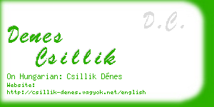 denes csillik business card